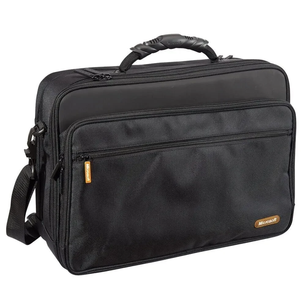 💜Microsoft Black & Gray Laptop Portfolio w/Zipper Closure